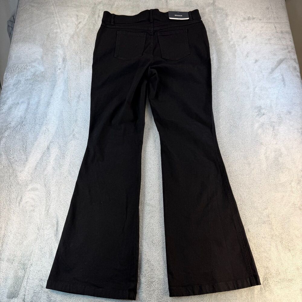 SPANX Flare Jeans Womens XL Clean Black Pull-On Shaping Stretch Denim Boho NWT